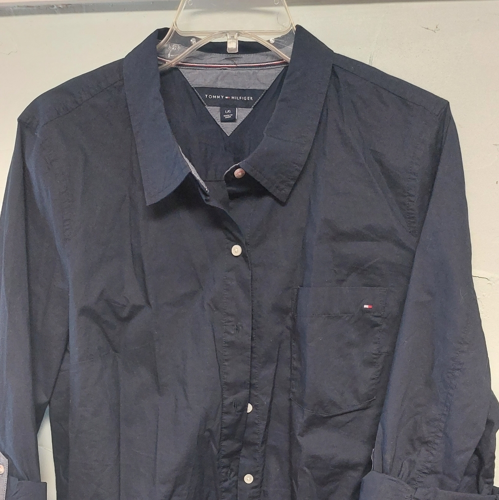 Navy Button Down